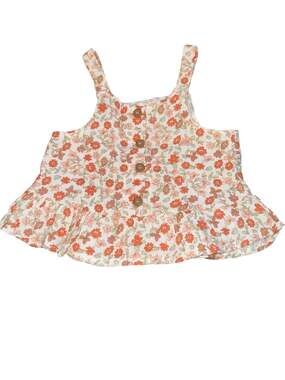 RZ by Rachel Zoe Baby Girls Floral Tank Top with Ruffle Hem